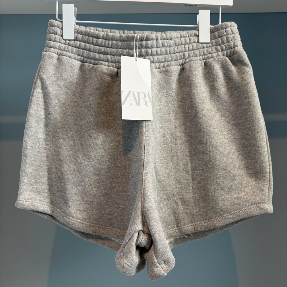 NWT Zara Gray Athletic Sweatshorts. Sz large. Soft. Elastic waist. Brand new!